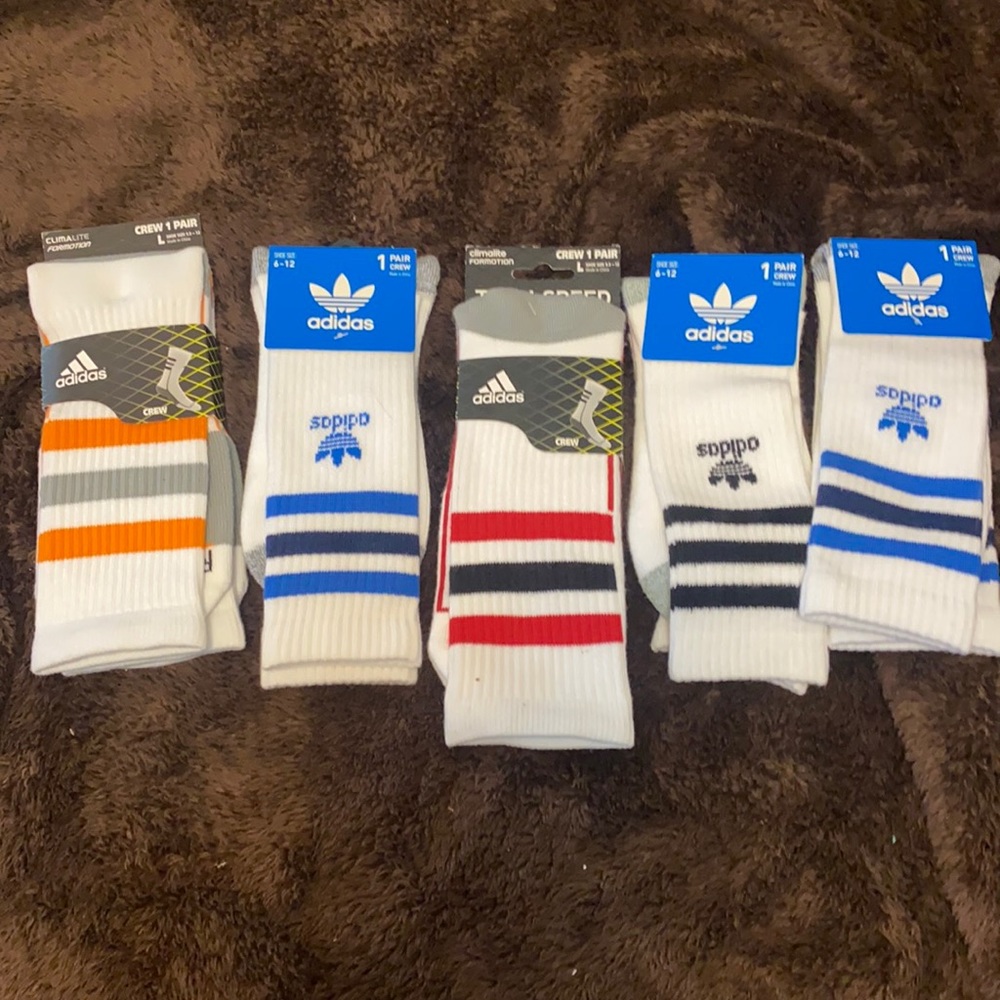 Men’s lot 5 pairs adidas crew socks!